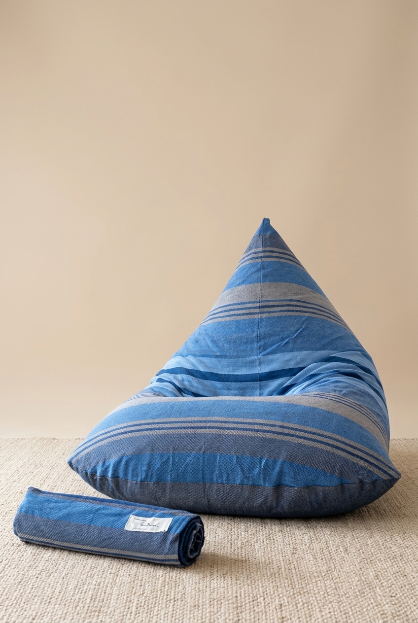 Beanbag Cover - Coastal Blue Charcoal